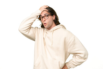 Young handsome man over isolated background