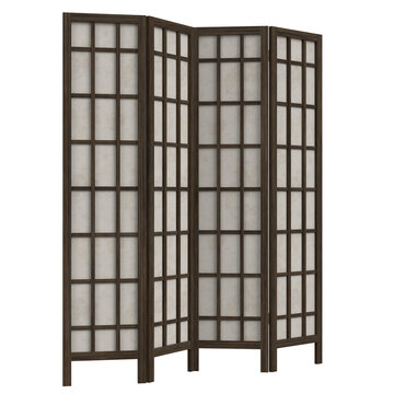 3d Rendering Illustration Of A Wood And Paper Room Divider