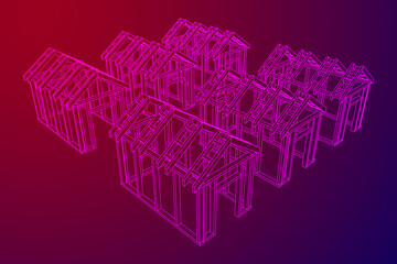 Building object or framing house. Greenhouse construction frame.