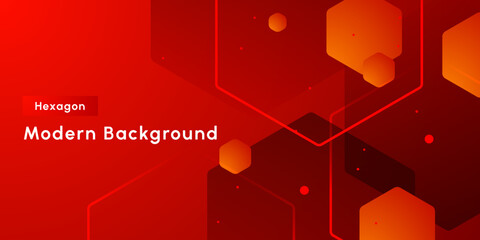 Hi-tech digital modern creative red dynamic gradient color in business futuristic hexagon illustration background