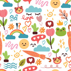 seamless pattern cute cartoon for textile, gift wrap paper