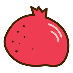 Pomegranate in doodle style. Vector illustration of fruit