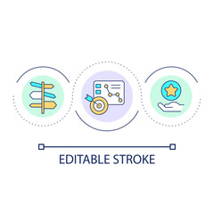 Provide tasks guide loop concept icon. Facilitator. Mentorship. Work instruction. Leadership abstract idea thin line illustration. Isolated outline drawing. Editable stroke. Arial font used