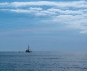 Fototapeta premium sailboat sailing on a calm sea
