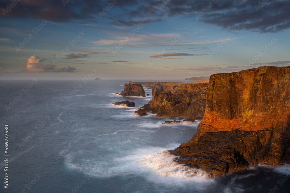 Wall mural Waves and Light Eshaness Cliffs Shetland