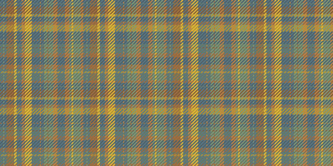 Plaid pattern seamless fabric texture. Textile design background in flat geometric style. Vector illustration.