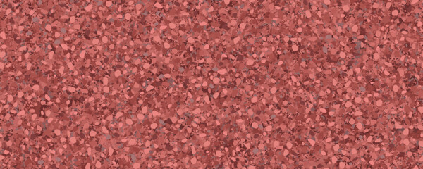 Red rubber track coating seamless pattern top view. Abstract running coat texture. Vector playground or tennis court material. Grunge granular closeup surface. Crushed grain hardcourt backdrop