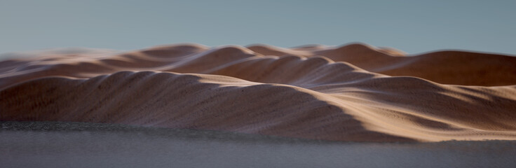 Fototapeta na wymiar Sand dunes against blue sky as 3D-Illustration