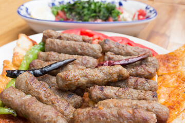 grilled meat and vegetables
