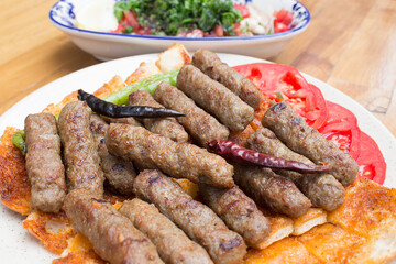 grilled meat with vegetables