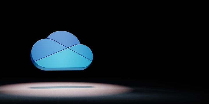 Microsoft Onedrive Logo Spotlighted on Black Background