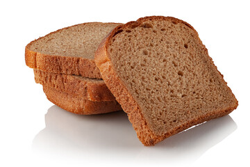 Sliced bread on a white background