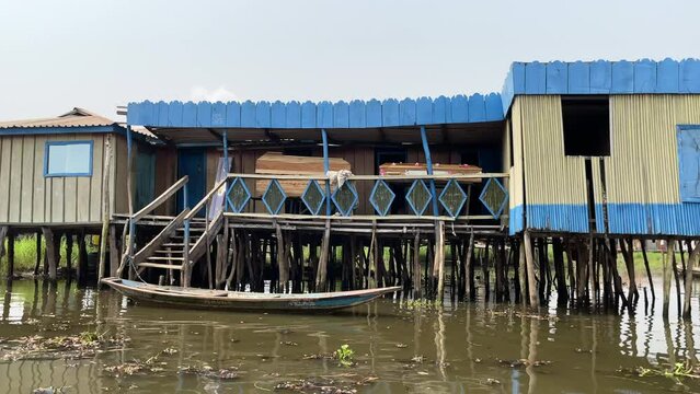 Mortuary in Stilt Building on Lake Nokou&eacute;, Ganvi&eacute; Village in Benin.