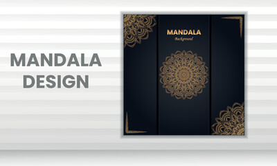 Luxury mandala background with golden and blue color pattern Arabic Islamic east style. Elegant invitation wedding card , invMandala ite , backdrop cover banner illustration vector eps cc.