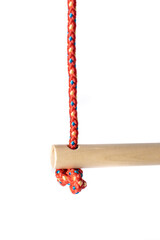 Wooden swing for children on a white background