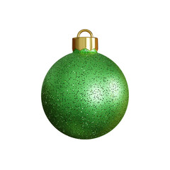 3D green glitter christmas ball