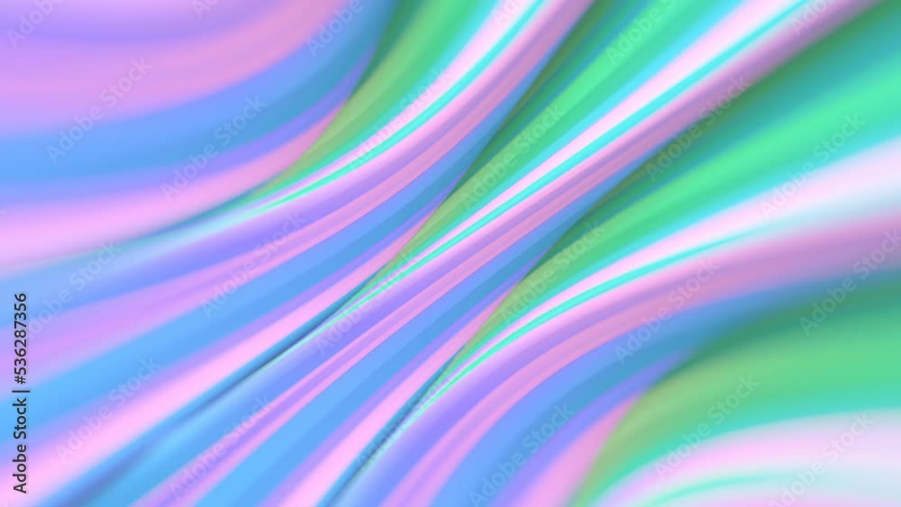 Aufkleber Abstract wavy background of twisted shapes. 3d rendering digital loop animation