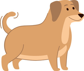 Cute little dog cartoon character on transparent background png