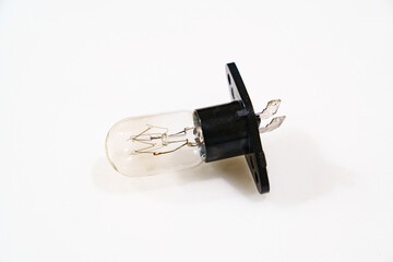 Incandescent lamp for devices with high temperature on a white background. 