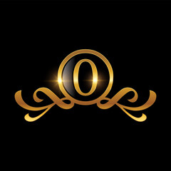 Obraz premium Golden Number Zero Vector Sign