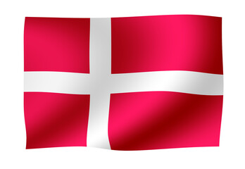 Waving national flag illustration | Denmark (png) - obrazy, fototapety, plakaty