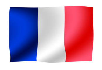 Waving national flag illustration | France	(png)
