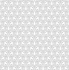 Seamless arabic geometric ornament in black color.