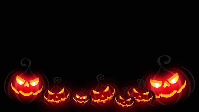 Halloween background animation. Scary Graveyard pumpkins