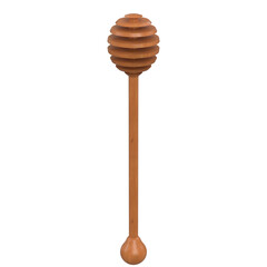 3d rendering illustration of a wooden honey dipper