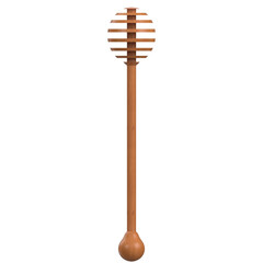 3d rendering illustration of a wooden honey dipper