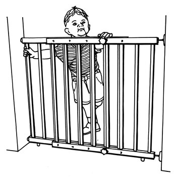 recommend clip art: Black and white illustration of a safety gate in line technique