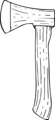 Hand drawn ax icon. Vector illustration, doodle style.