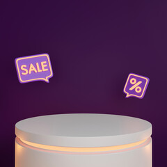 Display podium for product backdrop. 3d rendering.
