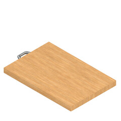3d rendering illustration of a wooden cutting board