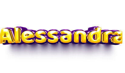Alessandra names of girls English helium balloon shiny celebration sticker 3d inflated