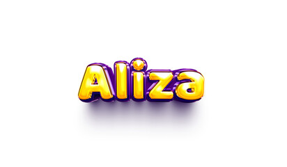 Aliza names of girls English helium balloon shiny celebration sticker 3d inflated