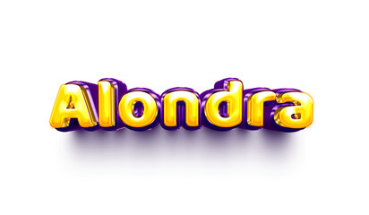Alondra names of girls English helium balloon shiny celebration sticker 3d inflated