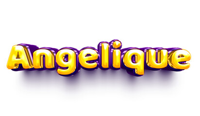 Angelique names of girls English helium balloon shiny celebration sticker 3d inflated