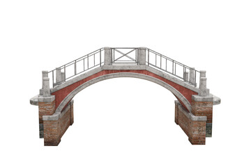 3D illustration of Venetian style bridge isolated.
