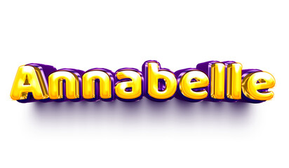 Annabelle names of girls English helium balloon shiny celebration sticker 3d inflated