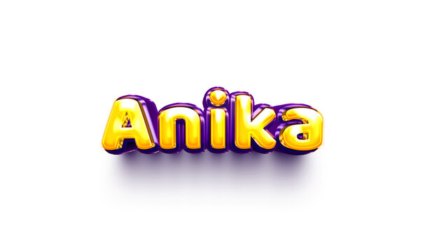 Anika names of girls English helium balloon shiny celebration sticker 3d inflated