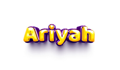 Ariyah names of girls English helium balloon shiny celebration sticker 3d inflated