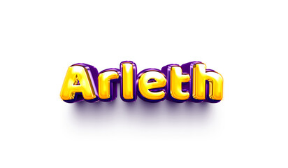 Arleth names of girls English helium balloon shiny celebration sticker 3d inflated