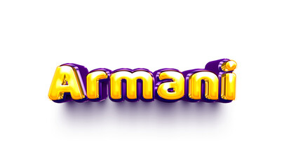 Armani names of girls English helium balloon shiny celebration sticker 3d inflated