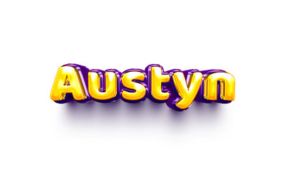 Austyn names of girls English helium balloon shiny celebration sticker 3d inflated