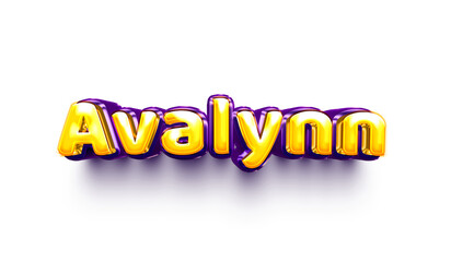 Avalynn names of girls English helium balloon shiny celebration sticker 3d inflated