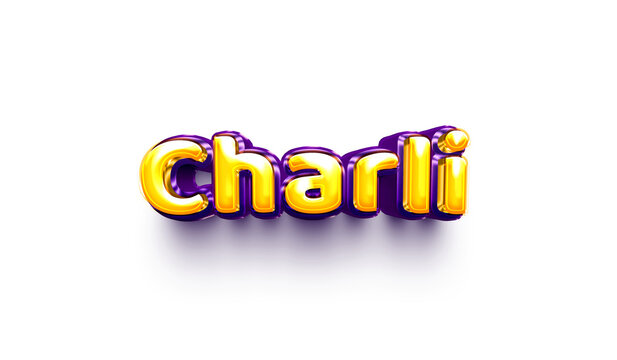 names of girls English helium balloon shiny celebration sticker 3d inflated Charli