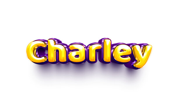 names of girls English helium balloon shiny celebration sticker 3d inflated Charley