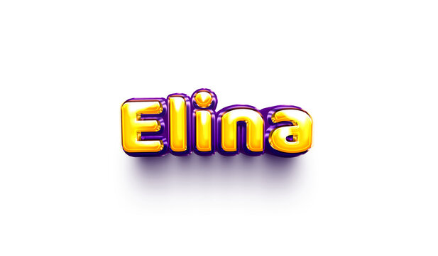 names of girls English helium balloon shiny celebration sticker 3d inflated Elina