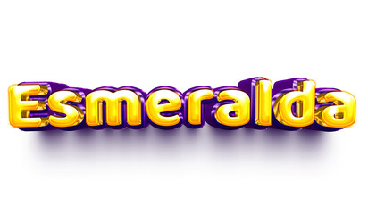 names of girls English helium balloon shiny celebration sticker 3d inflated Esmeralda